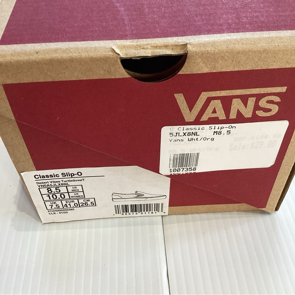 New Vans Classic Slip On Desert Vibes Cream Tan Biege Shoe Men Size 8.5 W10 - Picture 8 of 8